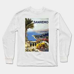 San Remo, Italy - Vintage Travel Poster Design Long Sleeve T-Shirt